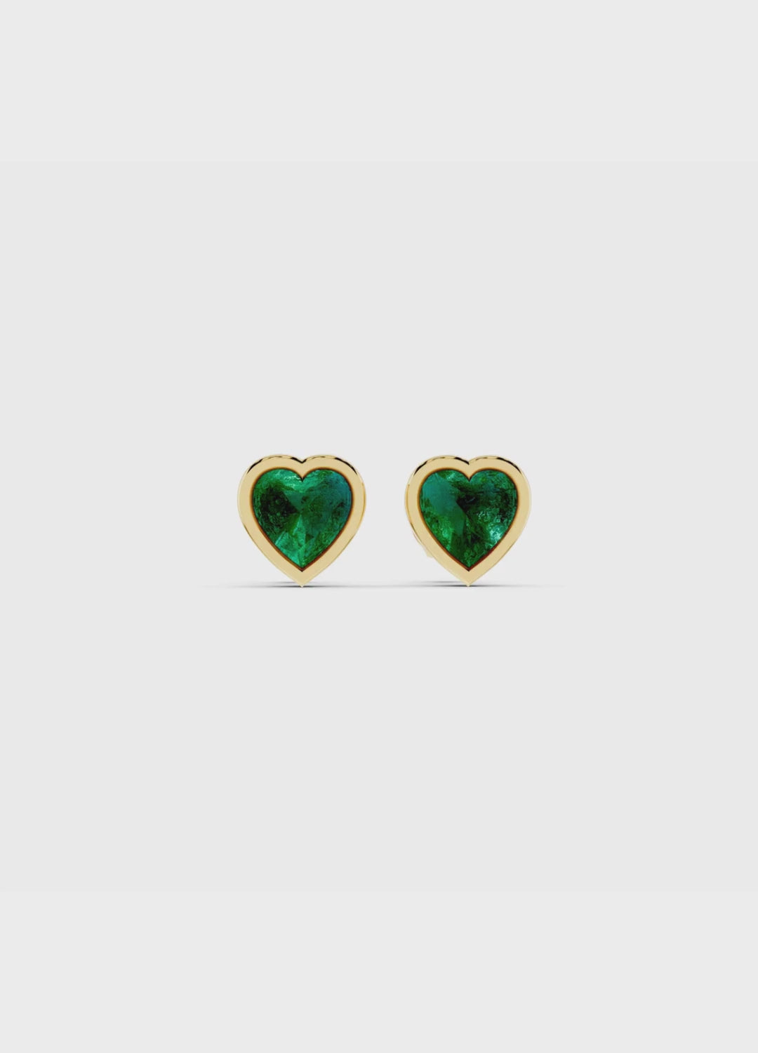 Heart Emerald Stud Earrings