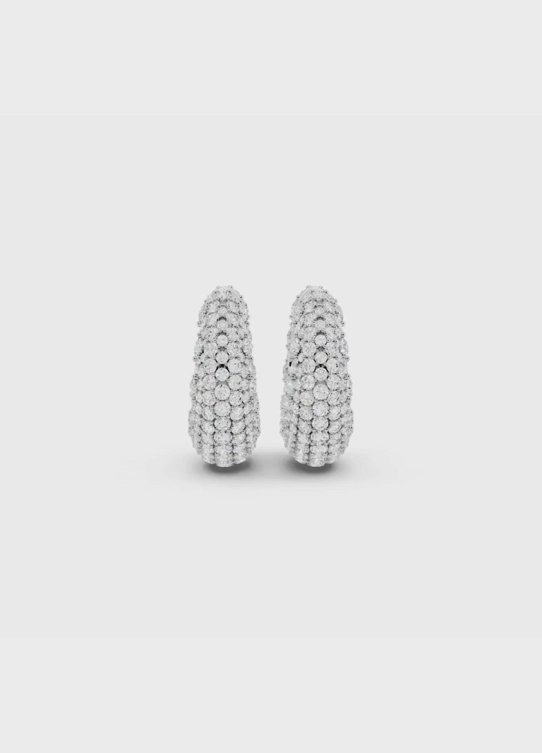 Diamond Dome Hoop Earrings