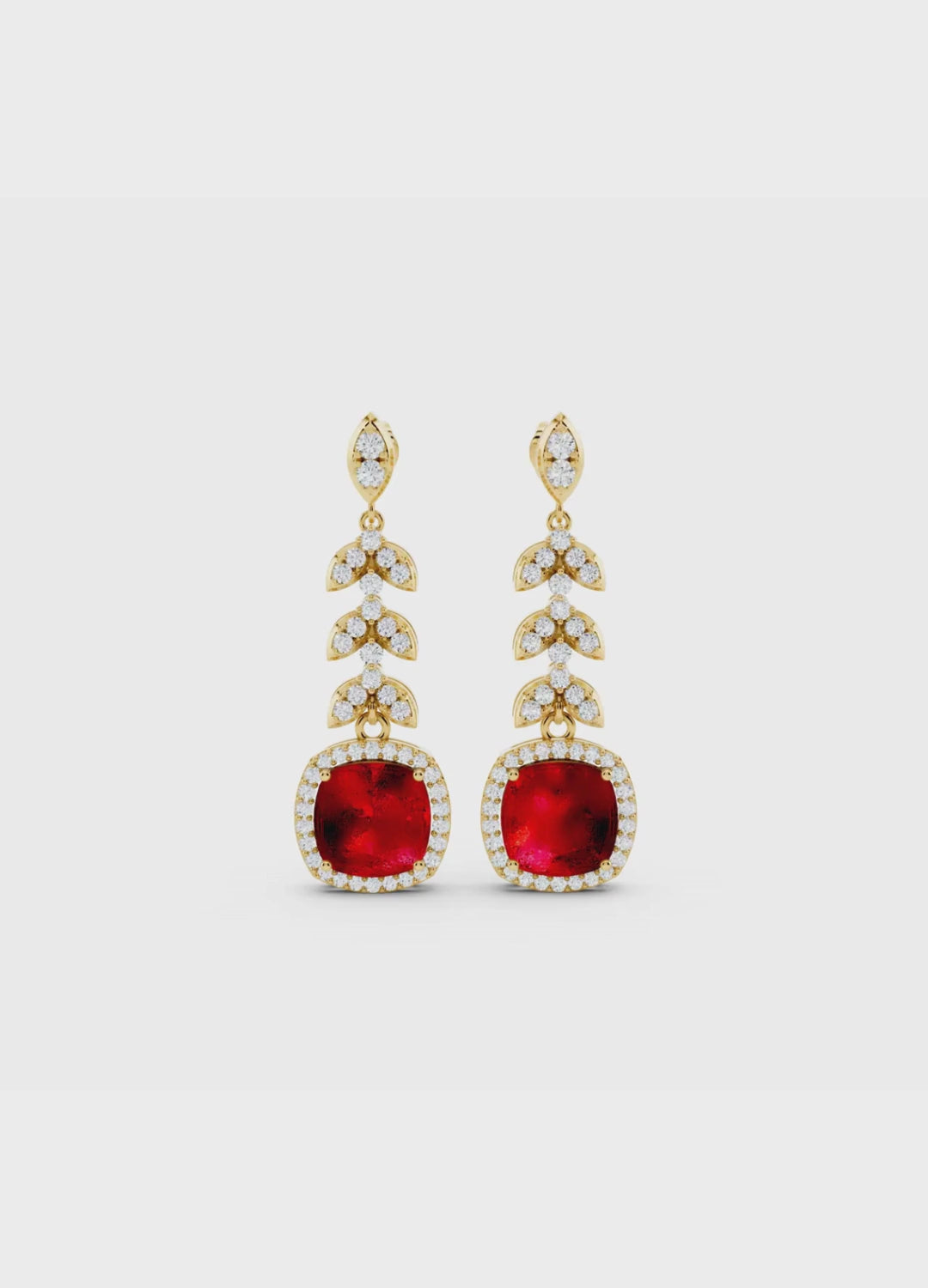 Ruby & Diamond Cascade Earrings