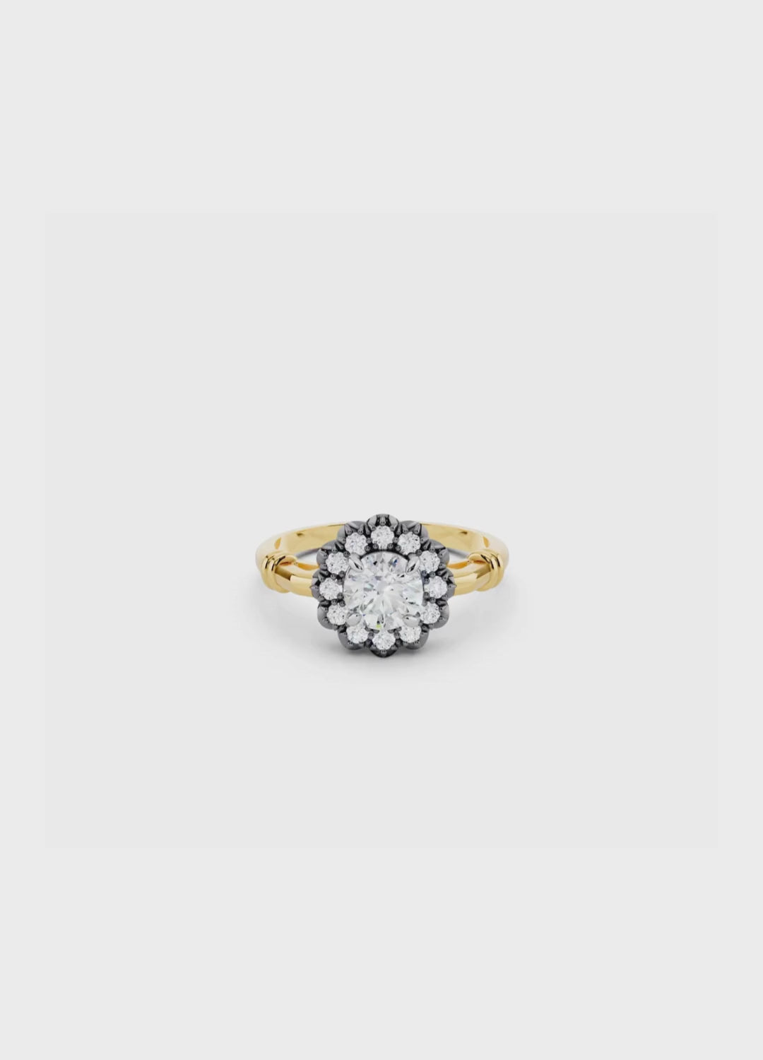Georgian Diamond Halo Ring