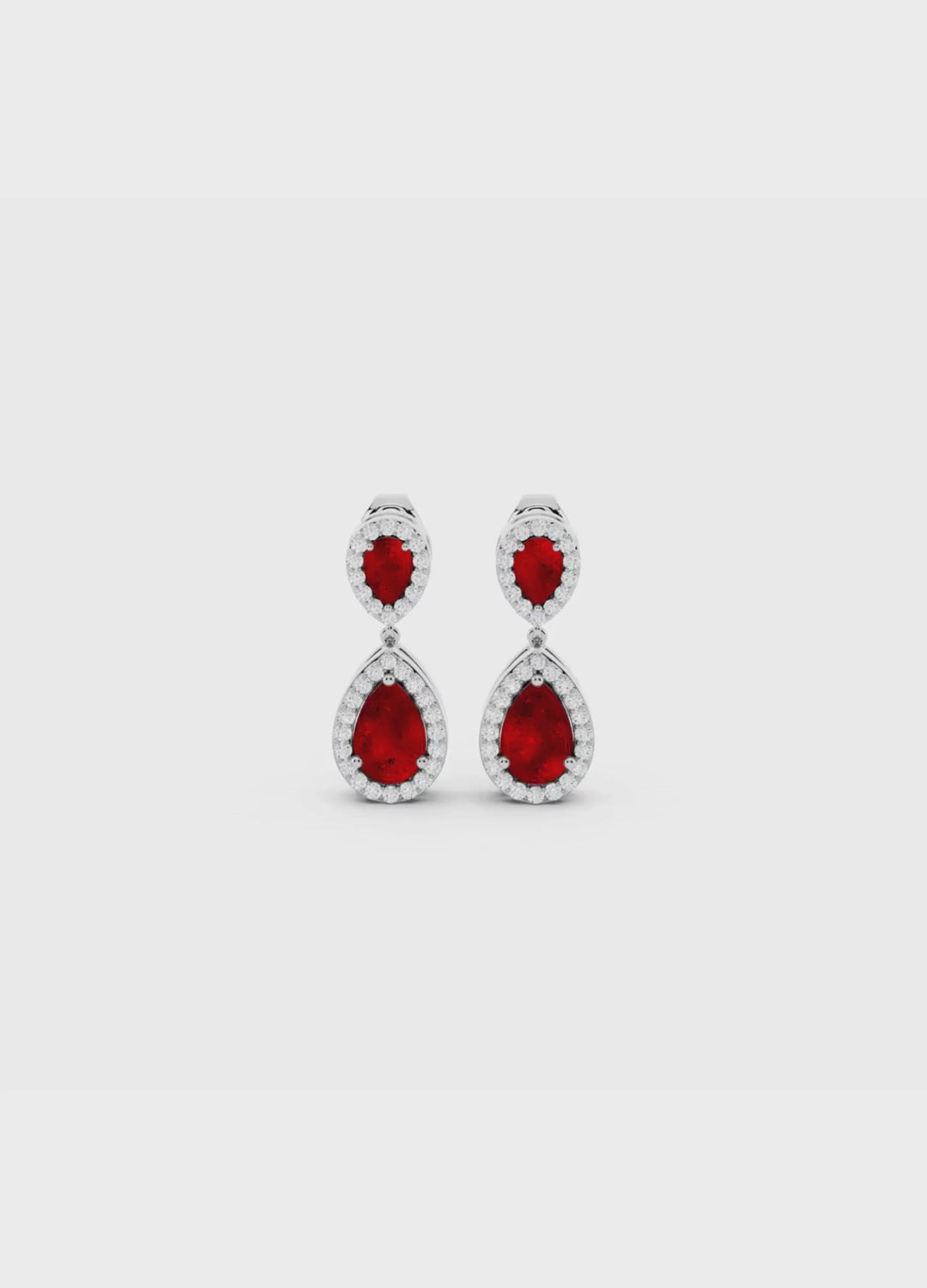 Ruby & Diamond Teardrop Earrings