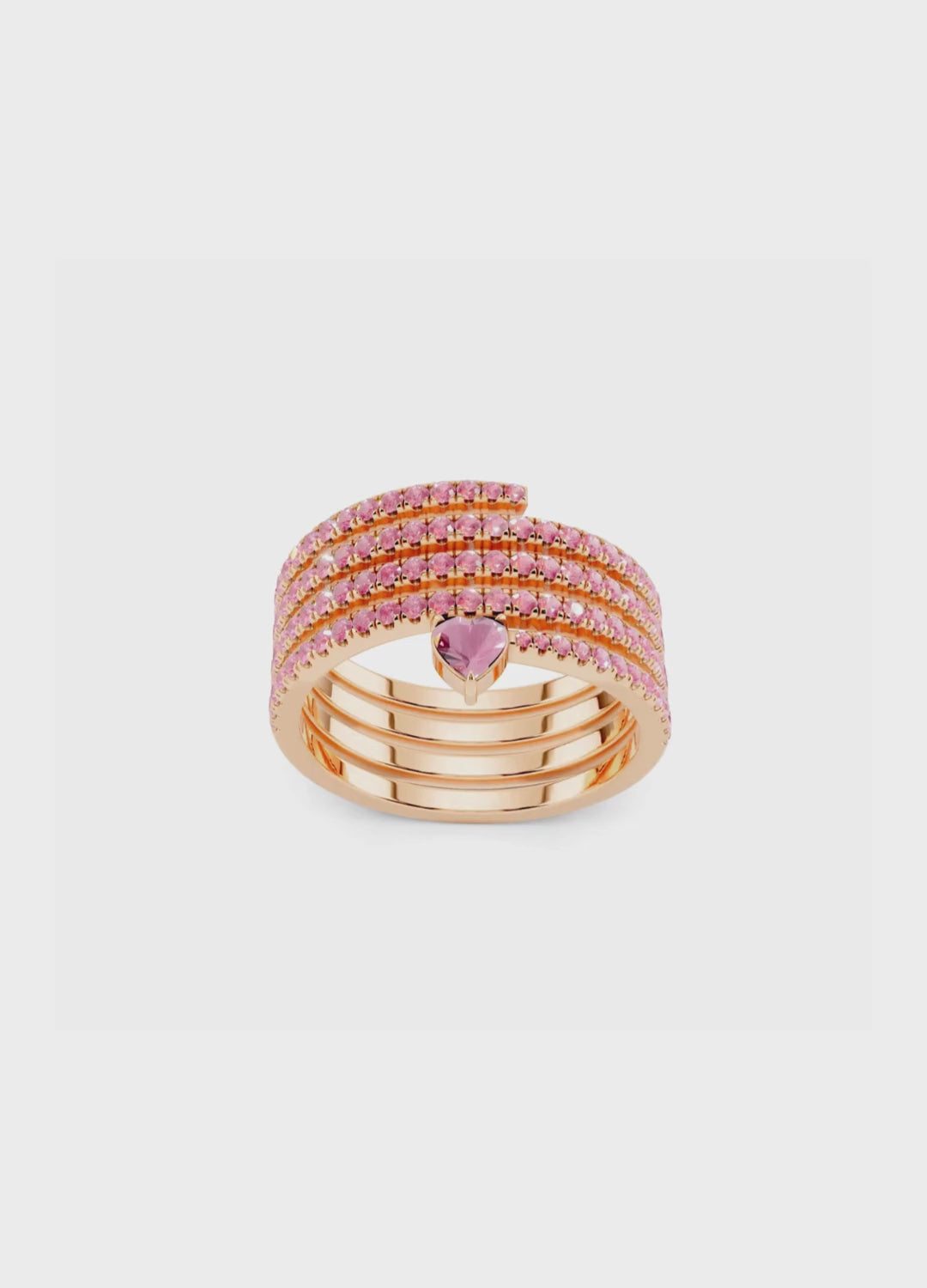 Pink Sapphire Heart Wrap Ring