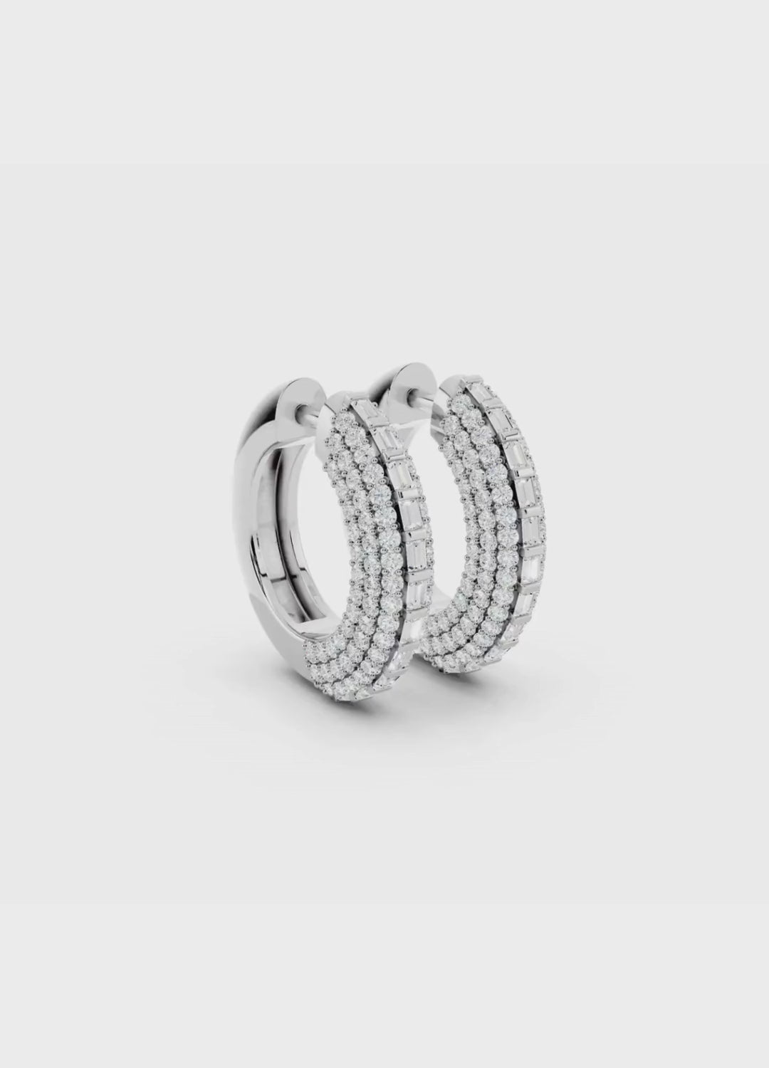 Baguette Diamond Huggie Hoops