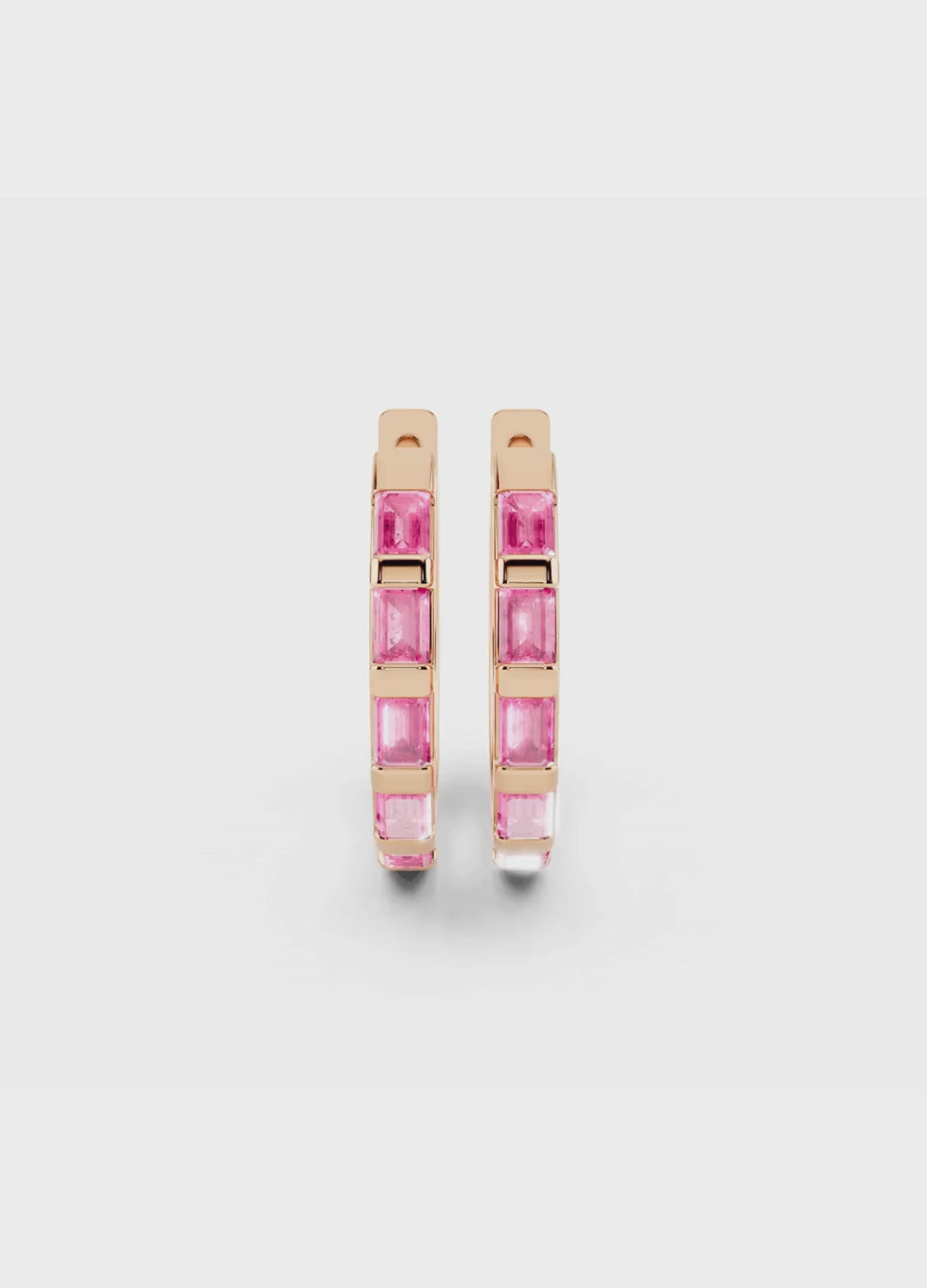 Pink Sapphire Hoops