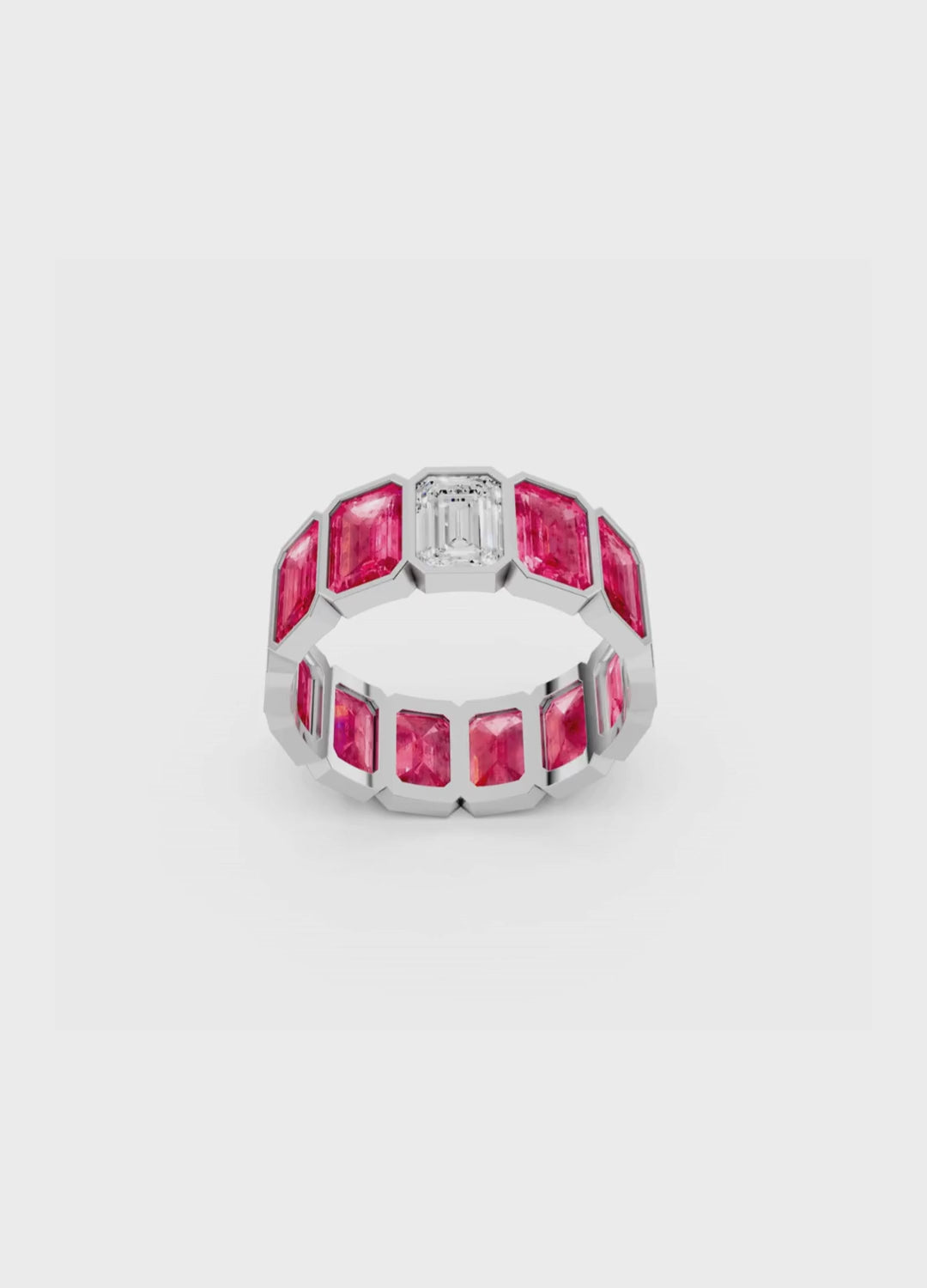 Pink Sapphire Eternity Band