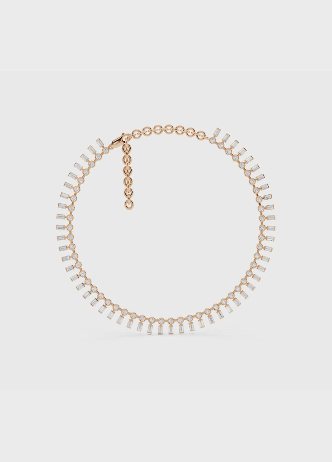 Baguette Fringe Diamond Necklace