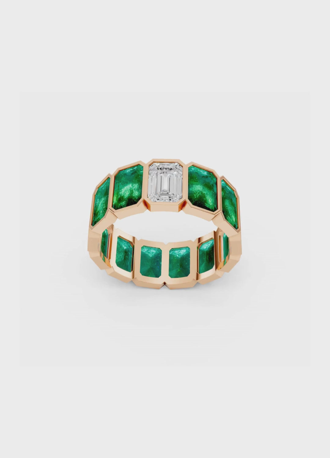 Emerald & Diamond Eternity Band