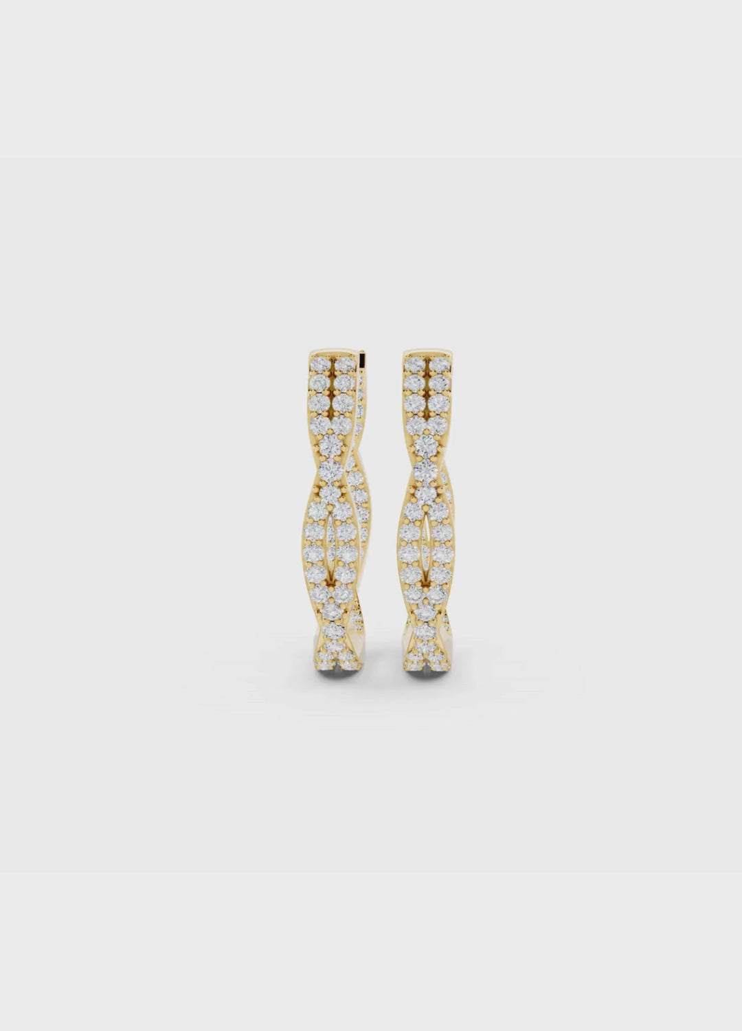 Twist Diamond Hoop Earrings
